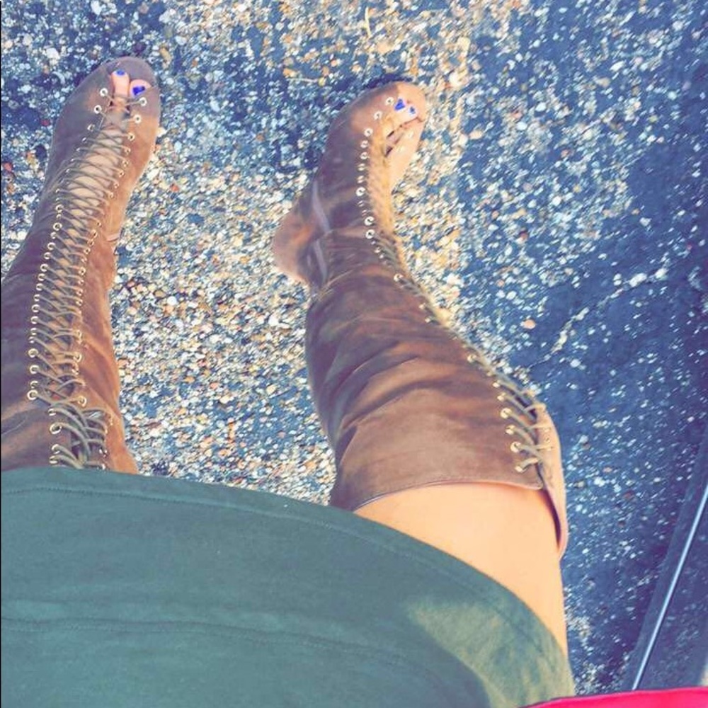 Over-The-Knee Lace-Up Boots